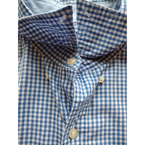 Chaps Shirt Mens XL Button Down Short Sleeve Checkered Coastal Summer - Picture 10 of 16